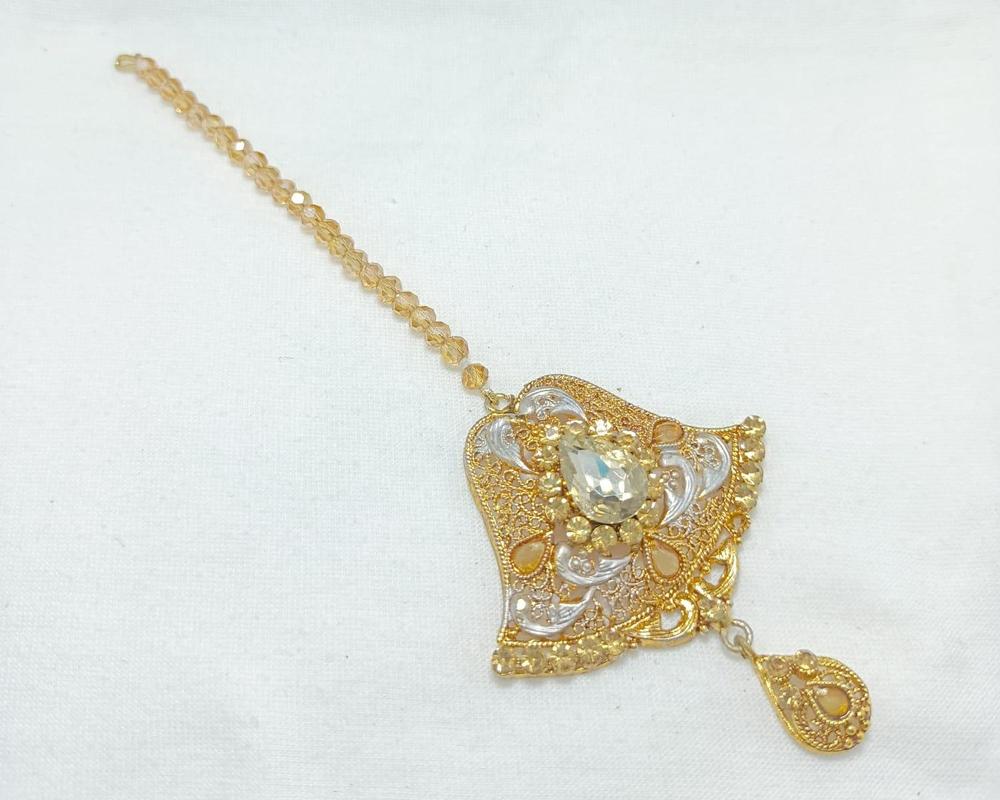 Elegant Gold Crystal Bindiya for Women Formal Wear