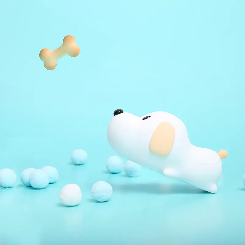 Silicone Puppy Night Light with Rechargeable LED