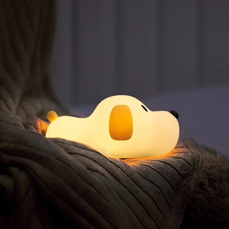 Silicone Puppy Night Light with Rechargeable LED