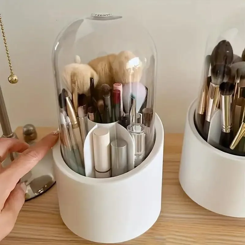 360 Degree Makeup Brush Organizer White ABS