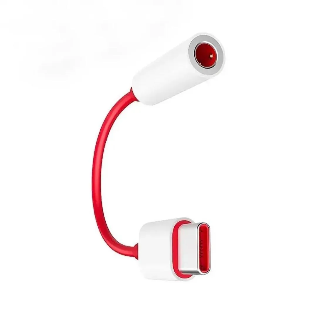 Type C to 3.5mm Earphone Converter White Red