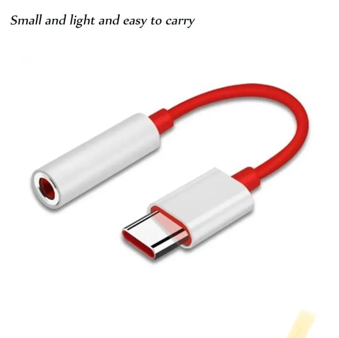 Type C to 3.5mm Earphone Converter White Red