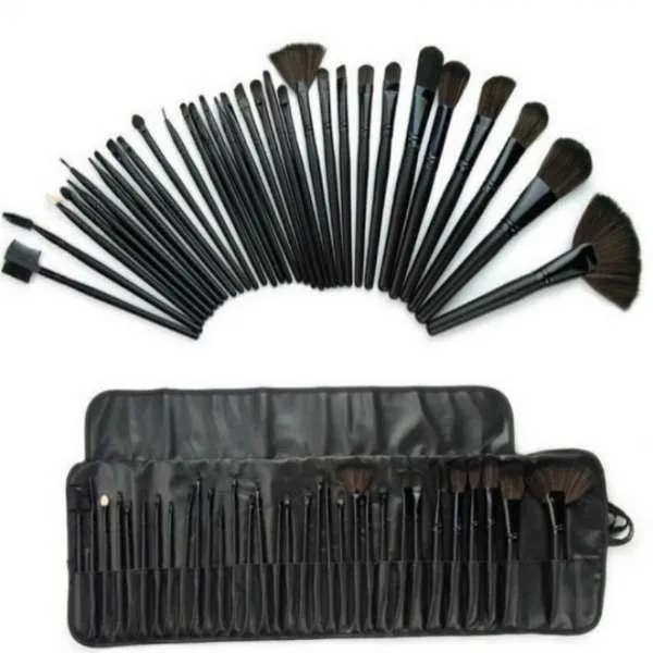 32-Piece Blending Brush Set Black ABS Makeup Brushes