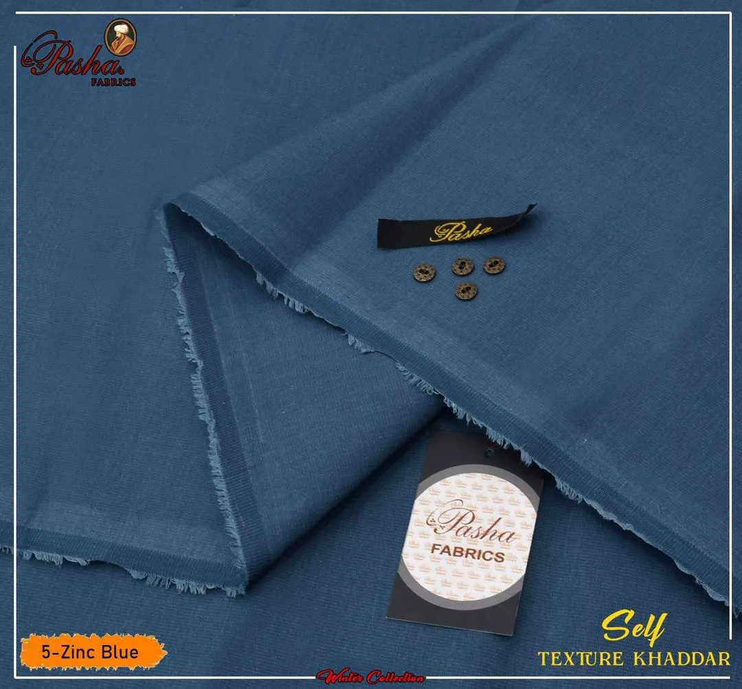Men's Zinc Blue Khaddar Winter Suit with 8 Buttons