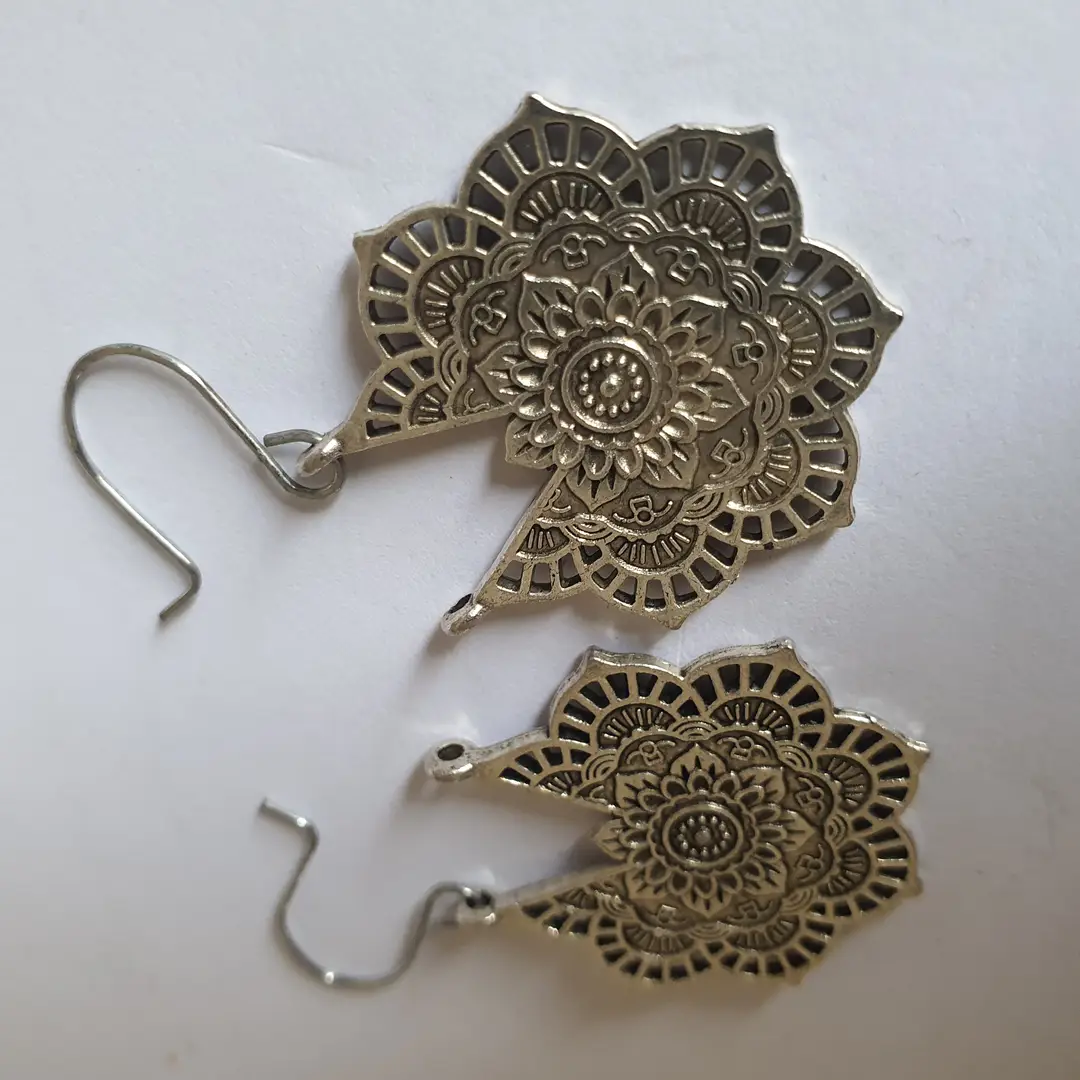 Funky Silver Plated Resin Earrings