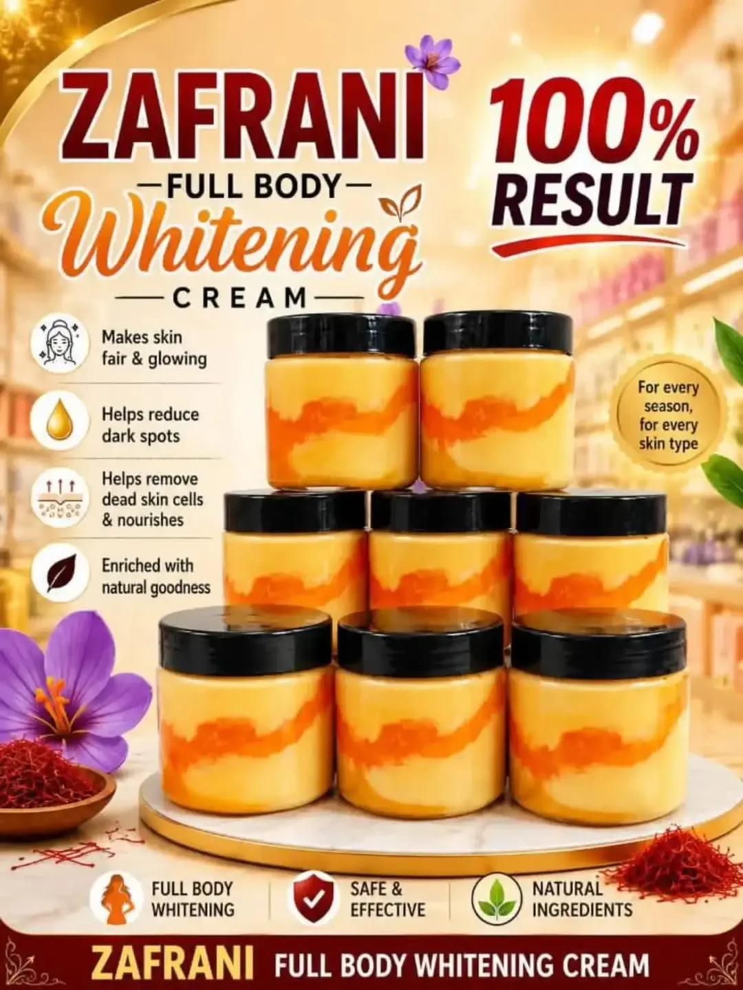 Zafrani Whitening Cream With Serum, 500 g , 1 Pc