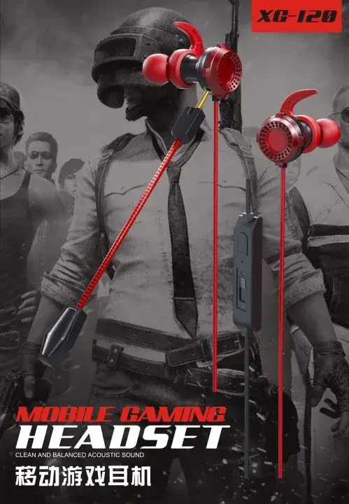 Pubg Mobile Gaming Headset With Long Mic Wired Earphone 3.5 mm Jack Dynamic Universal Earbud