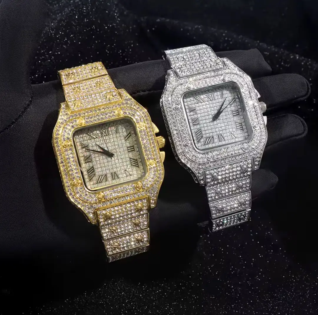 Luxury iced out crystal Dial Watch