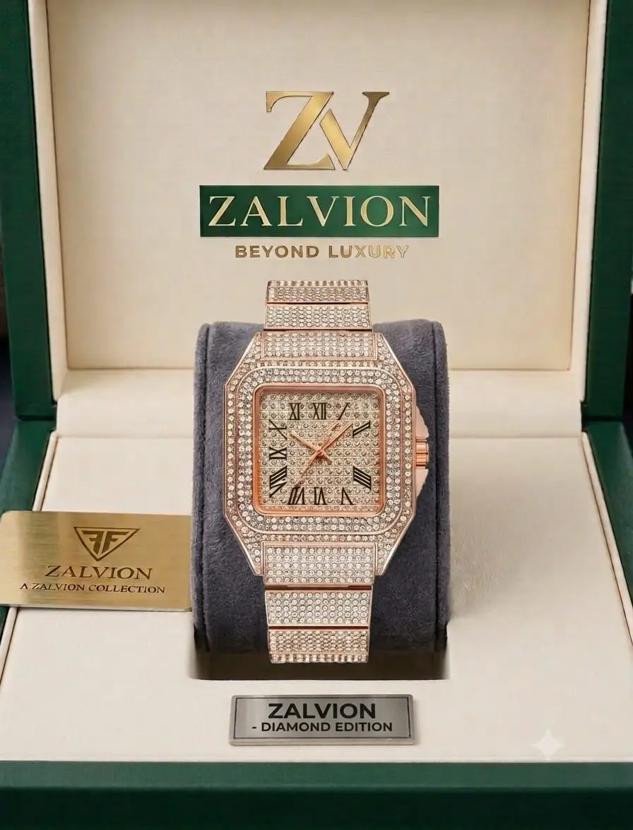 Luxury iced out crystal Dial Watch ( rose gold)