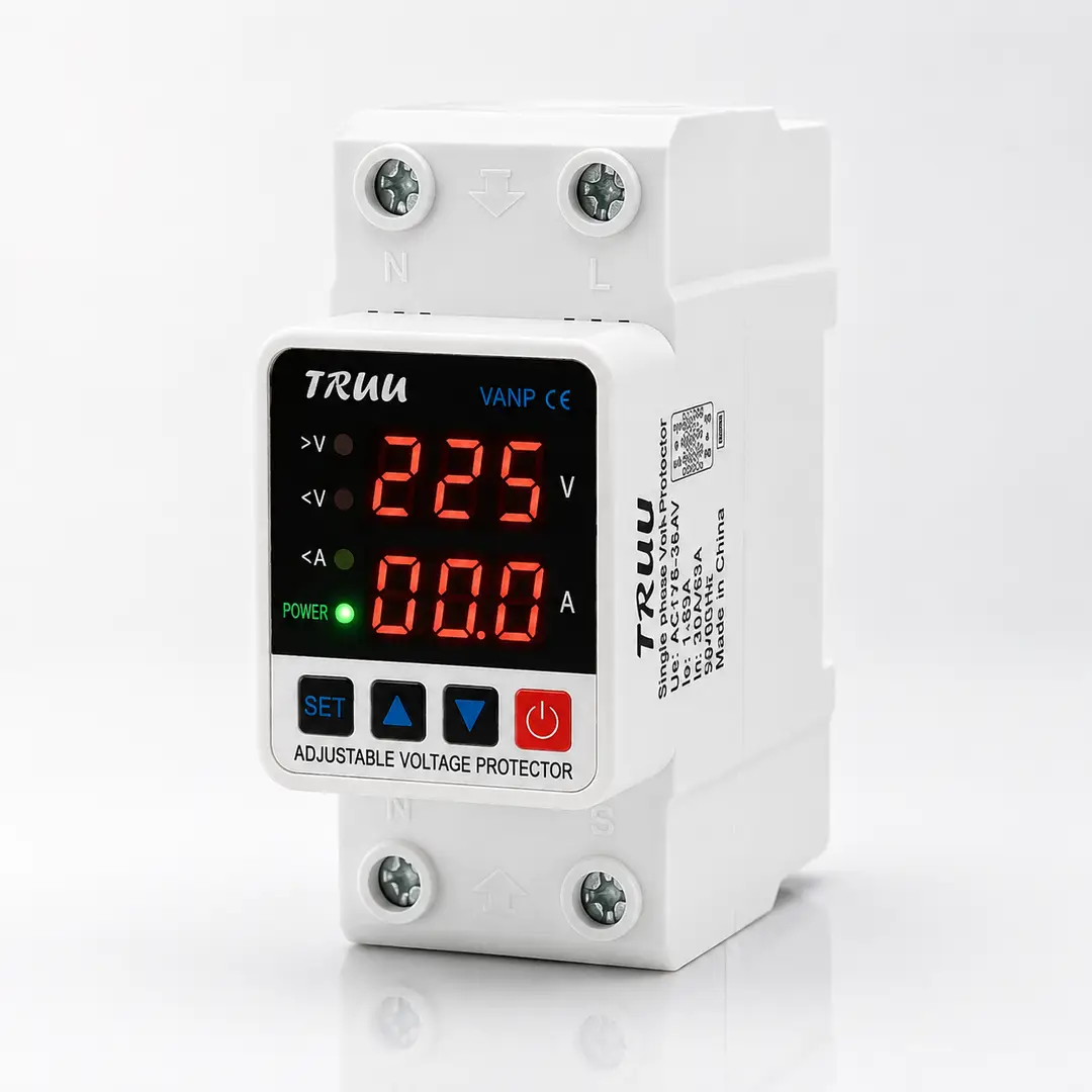 Adjustable Voltage & Current Protector 63A– Digital Display
