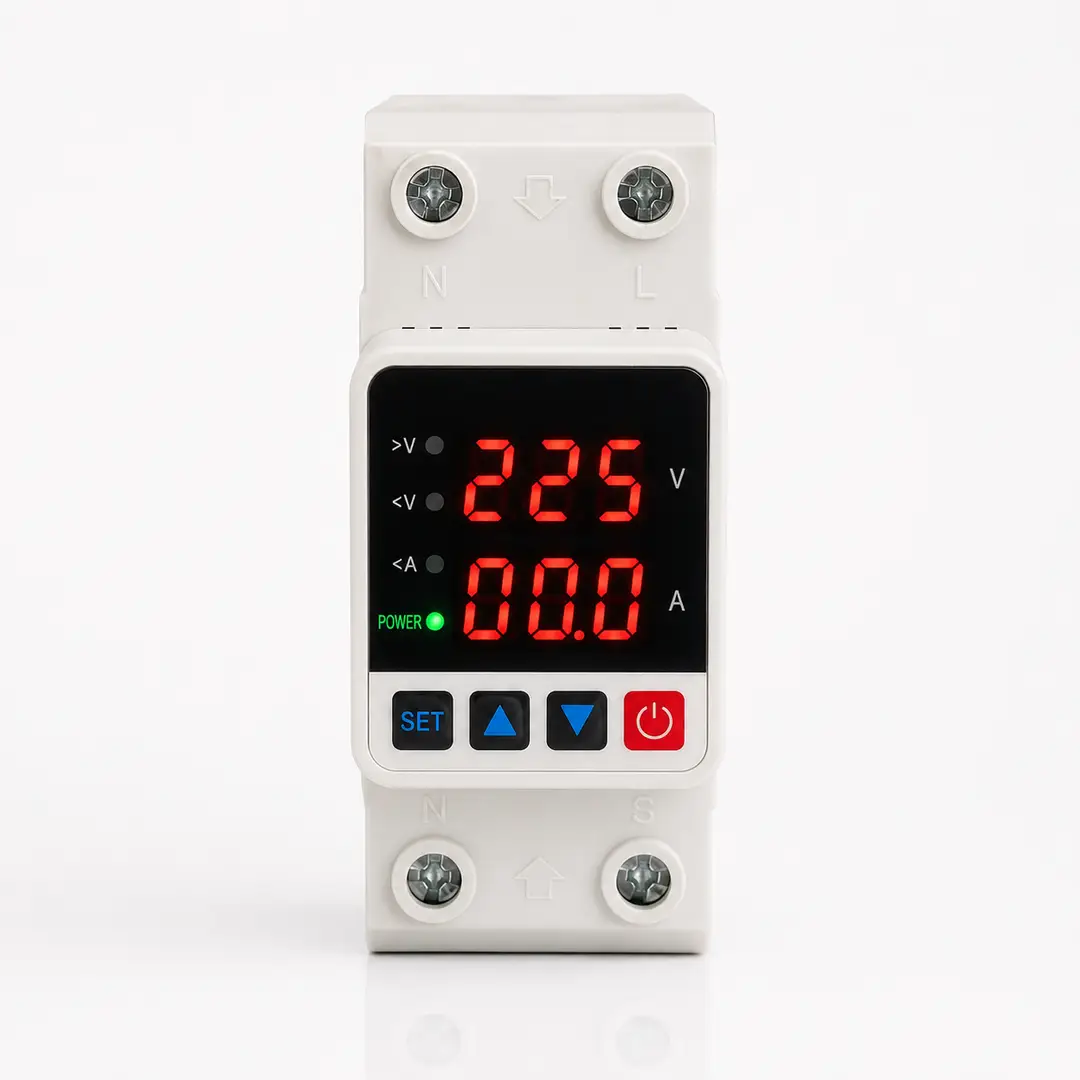 Adjustable Voltage & Current Protector 63A– Digital Display