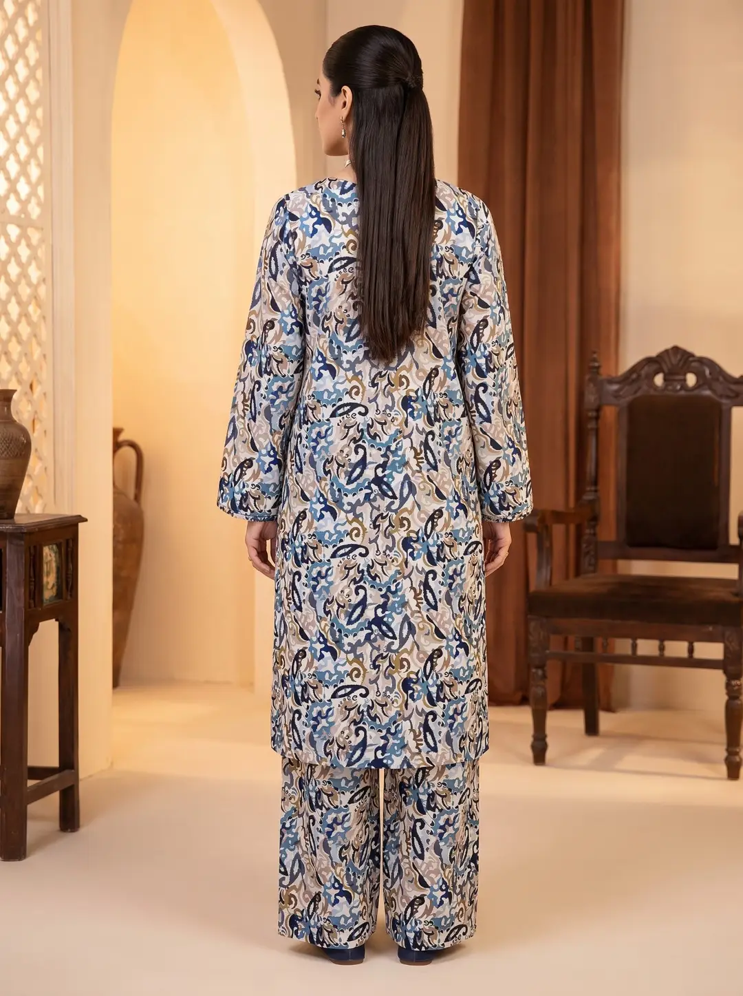 2 Pcs Women's Unstitched Printed Suit